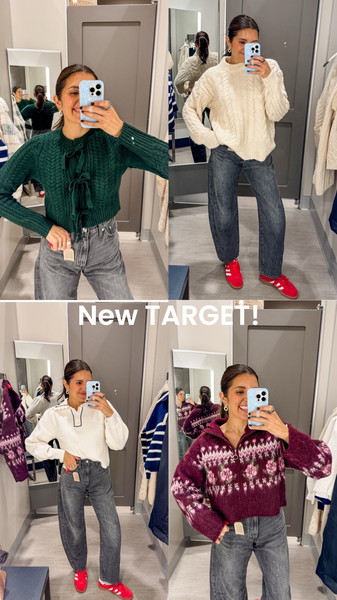 New Target sweaters in loving! In a size small in all. Size 27 in Levi’s barrel jeans. I suggest sizing up. I’m 5’7” 

#LTKFindsUnder50 #LTKTall #LTKOver40