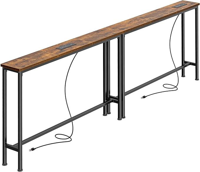 SUPERJARE 78.8 inch Narrow Console Table with Outlet, Sofa Tables, Behind Couch Table, Long Entry... | Amazon (US)