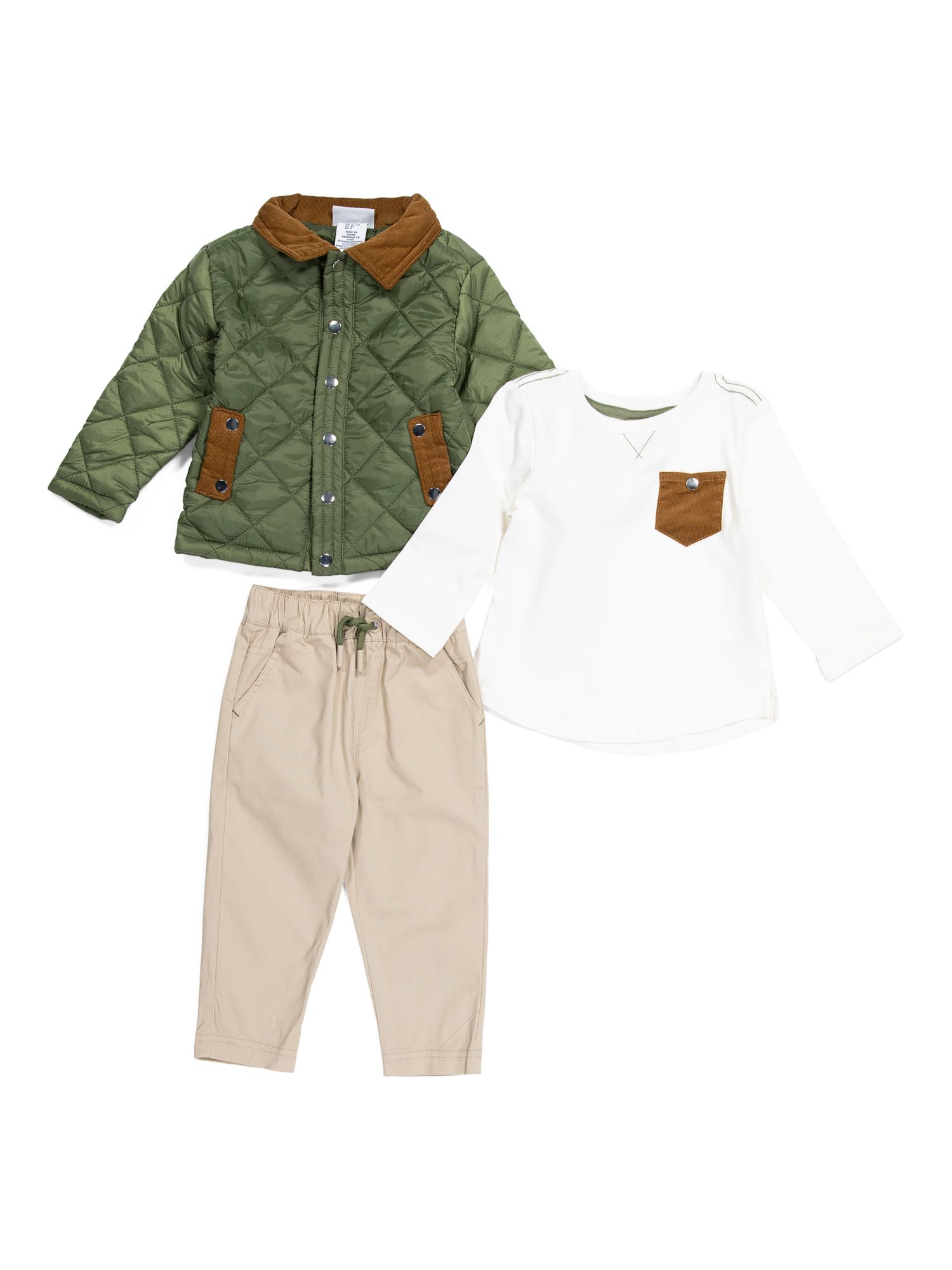 Infant Boys 3pc Barn Jacket And Pants Set | TJ Maxx