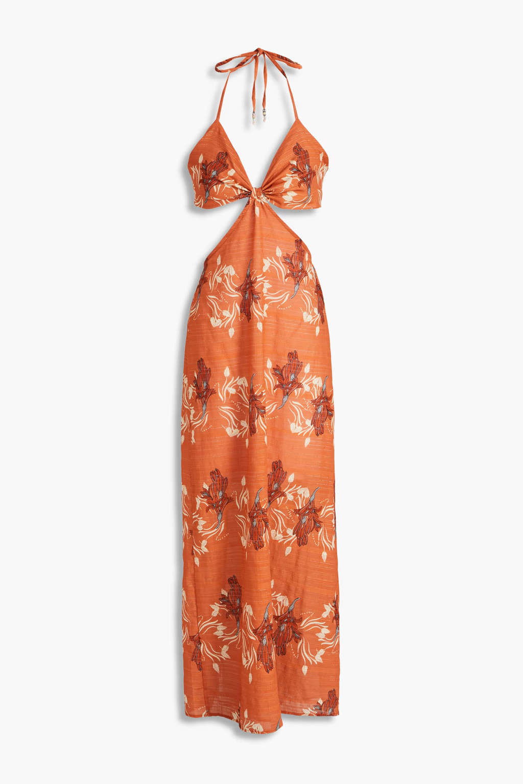 Cutout embellished printed cotton maxi dress | The Outnet (US and CA)