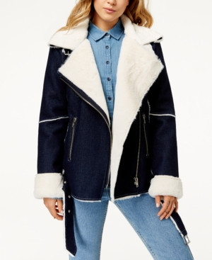 J.o.a. Faux-Shearling Denim Coat | Macys (US)