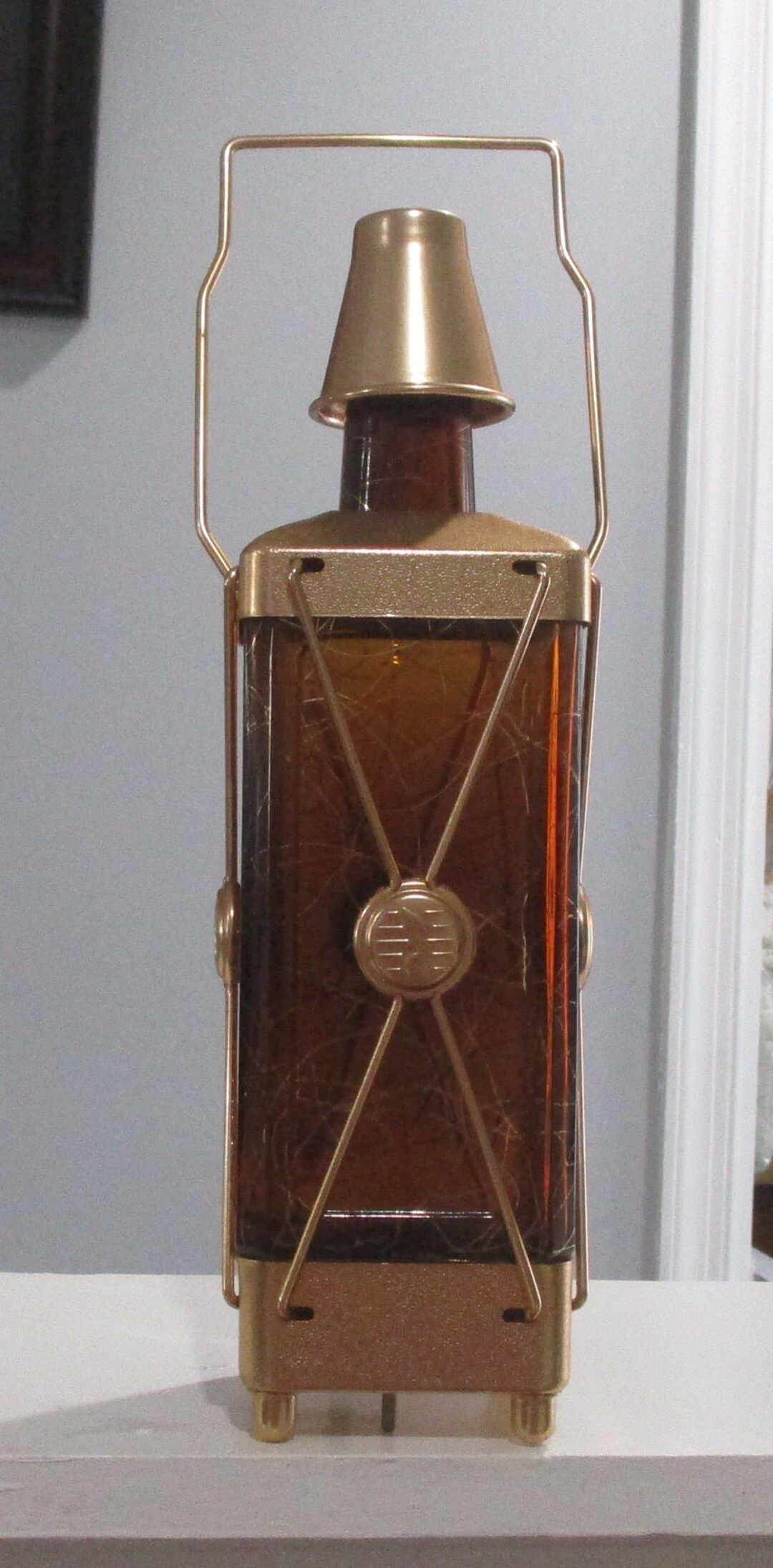 Vintage Swiss Harmony Musical Lantern Look Liquor Decanter Amber Glass & Copper | Etsy (US)