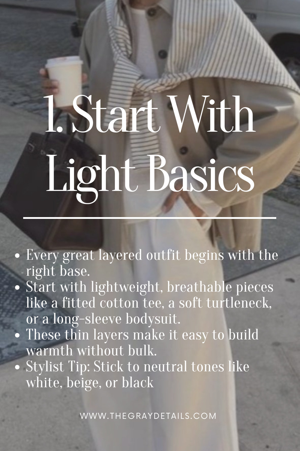 Every great layered outfit begins with the right base. Start with lightweight, breathable pieces like a fitted cotton tee, a soft turtleneck, or a long-sleeve bodysuit. These thin layers make it easy to build warmth without bulk.
Stylist Tip: Stick to neutral tones like white, beige, or black. 

 #LTKSeasonal #LTKStyleTip #LTKWorkwear