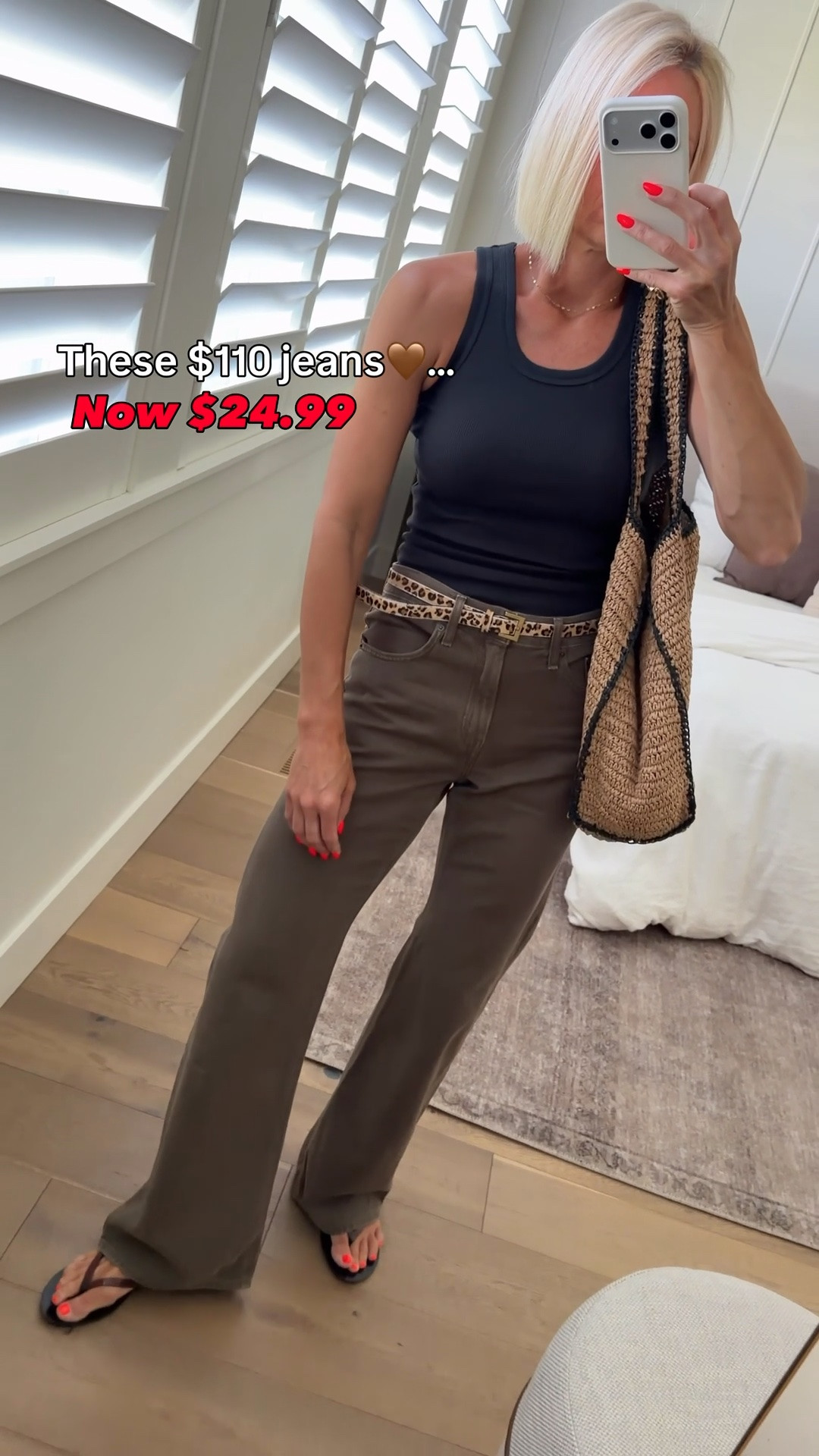 Huge SALE on these brown jeans — additional 50% off making them $24.99. They fit true to size. I’m wearing a 27x33

#LTKmomlife #LTKSaleAlert #LTKOver40