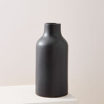 Pure Black Ceramic Vase, Jug | West Elm (US)