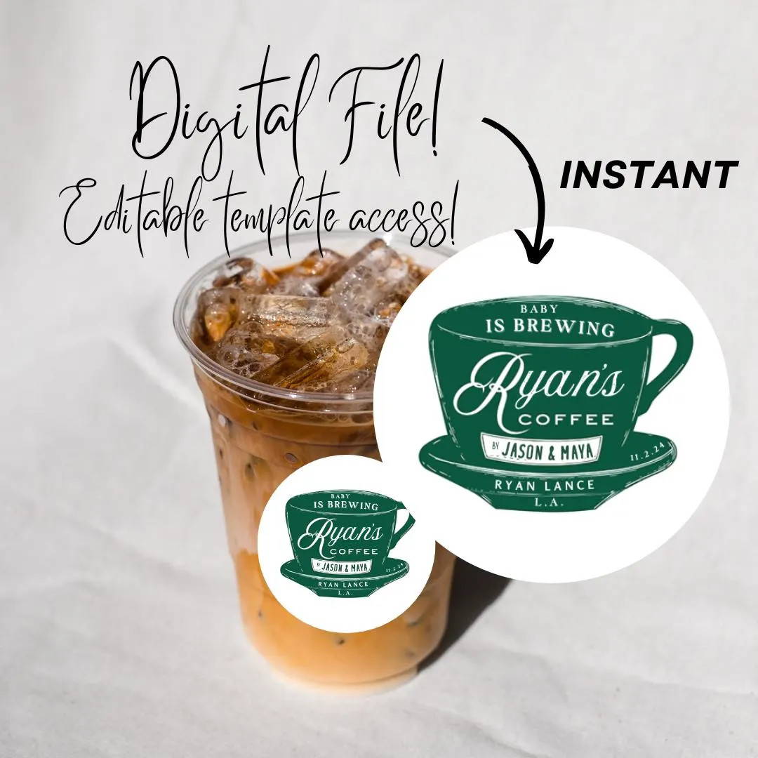 Custom DIGITAL File Instant Access to Editable Template Ralphs Mug Coffee Baby Shower, Engagement... | Etsy (US)