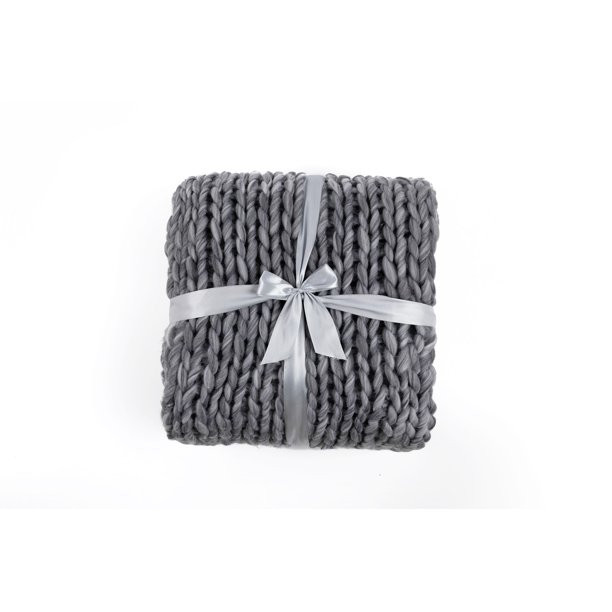 Silver One Chunky Knitted Throw Blanket, 50" x 60", Soft Grey Duo - Walmart.com | Walmart (US)