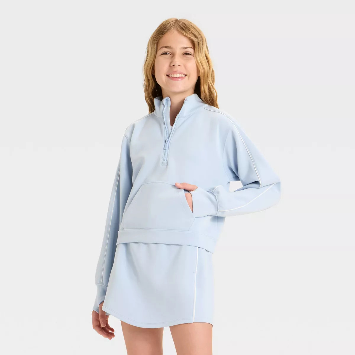 Girls' Airy Sleek 1/2 Zip Sweatshirt - All In Motion™ | Target