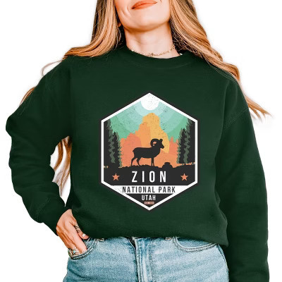 Zion National Park Badge -  Womens Graphic Sweatshirt | Target