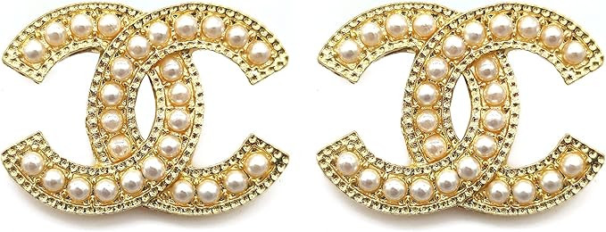 Letter C Earrings For Women Girls , Double C Alphabet Stud Earrings with Crystal Studs Cubic Zirc... | Amazon (US)