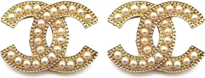Letter C Earrings For Women Girls , Double C Alphabet Stud Earrings with Crystal Studs Cubic Zirc... | Amazon (US)