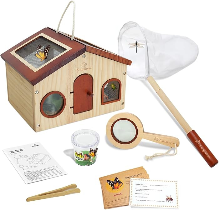 SimpliPlay Kids Explorer Kit & Bug Catcher for Kids, Outdoor Toys with Large Portable Wooden Bug ... | Amazon (US)