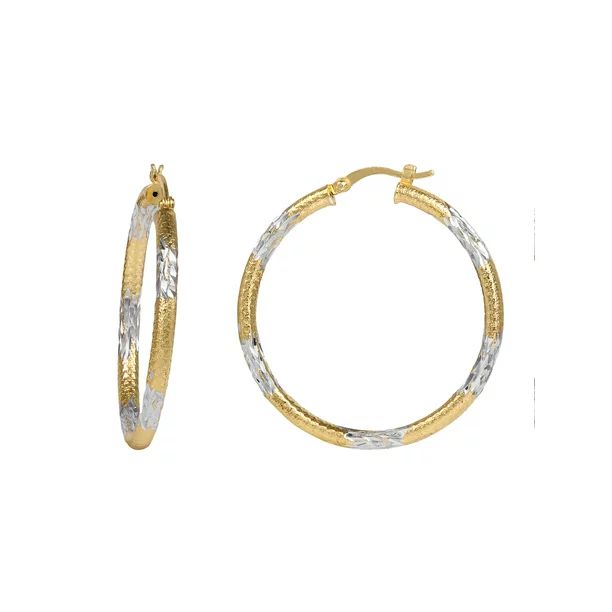 Brilliance Fine Jewelry 18kt Gold Over Sterling Silver Tube Hoop Earrings - Walmart.com | Walmart (US)