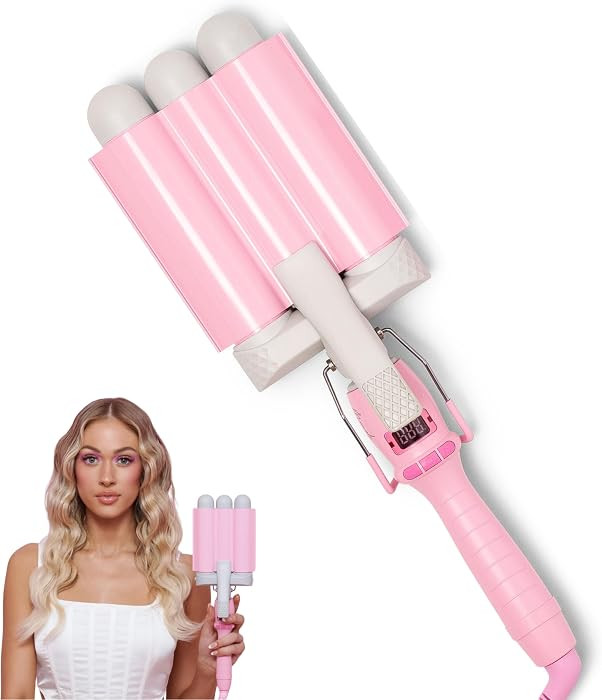 Mermade PRO Hair Waver 1.25" - 3 Barrel Curling Iron 1 1/4 Inch, Ceramic Barrel Waver for Thick, ... | Amazon (US)