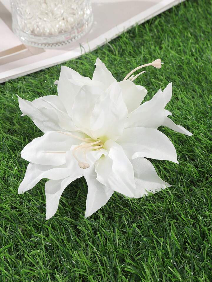 1 Pièce Épingle À Cheveux Avec Fleur Artificielle De Style Vacances De 12 Cm, Jour De La Saint-Valentin | SHEIN