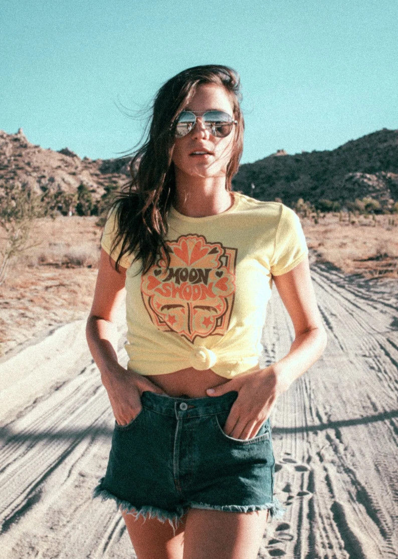 Moon Swoon tee - 70s Vintage Inspired tshirt - Moon tshirt - hippie tee - tshirt with sayings - c... | Etsy (US)