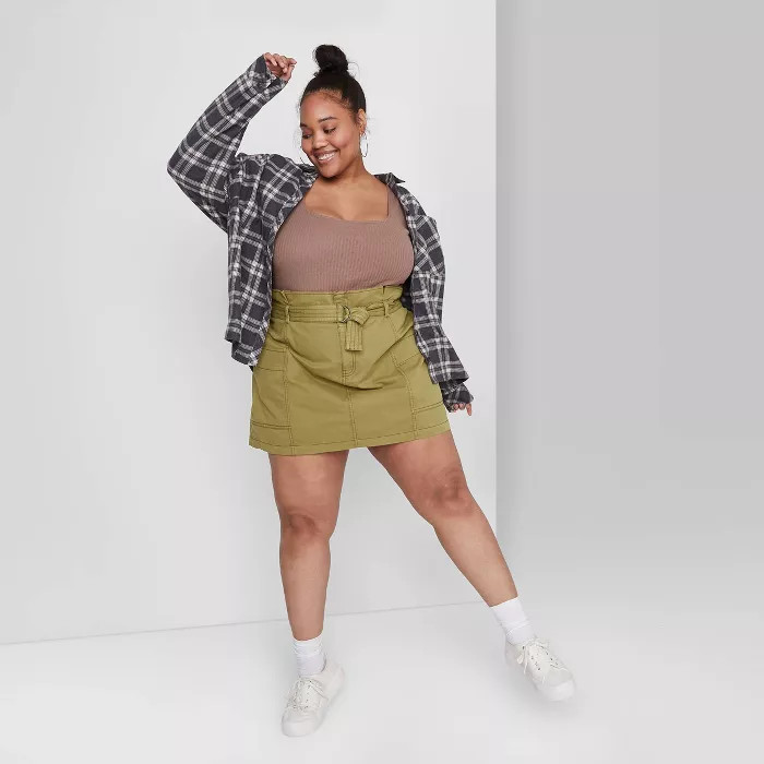 Women's High-Rise Belted Mini Skirt - Wild Fable™ | Target
