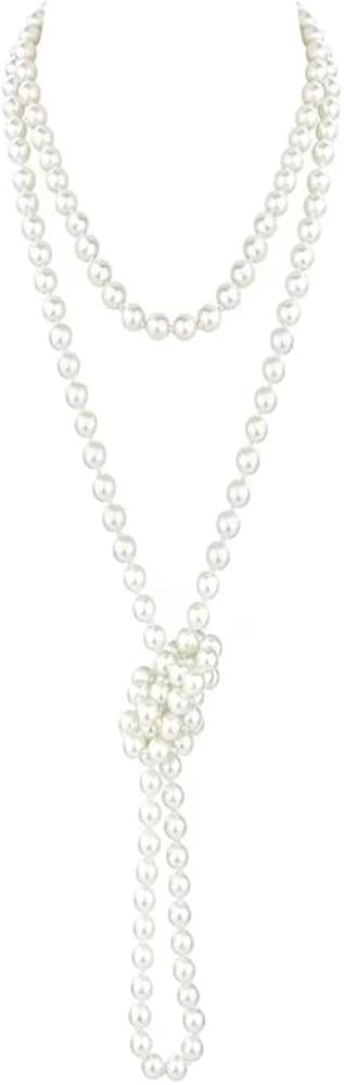 Imitation Perlen Lange Kette Perlen Flapper Halskette 1920s Gatsby Kost\u00fcm Accessoires f\u00f... | Amazon (DE)