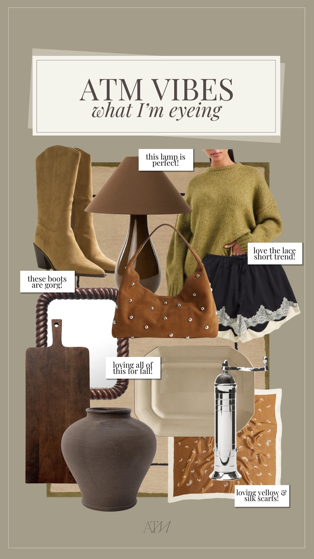 ATM Vibes - What I’m Eyeing!

wishlist, gift guide, fashion finds, fall fashion trends, fall fashion finds, fall fashion favorites, home finds, fall home finds 

#LTKStyleTip #LTKHome #LTKSeasonal