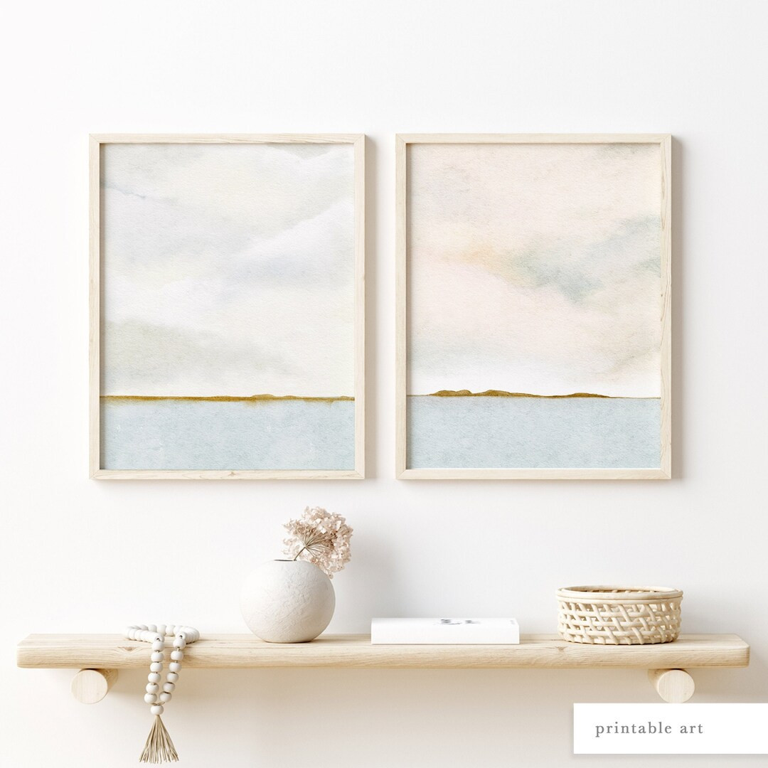 Coastal Watercolor Art, Watercolor Print, Printable Wall Art, Landscape Painting, Coastal Decor, ... | Etsy (US)