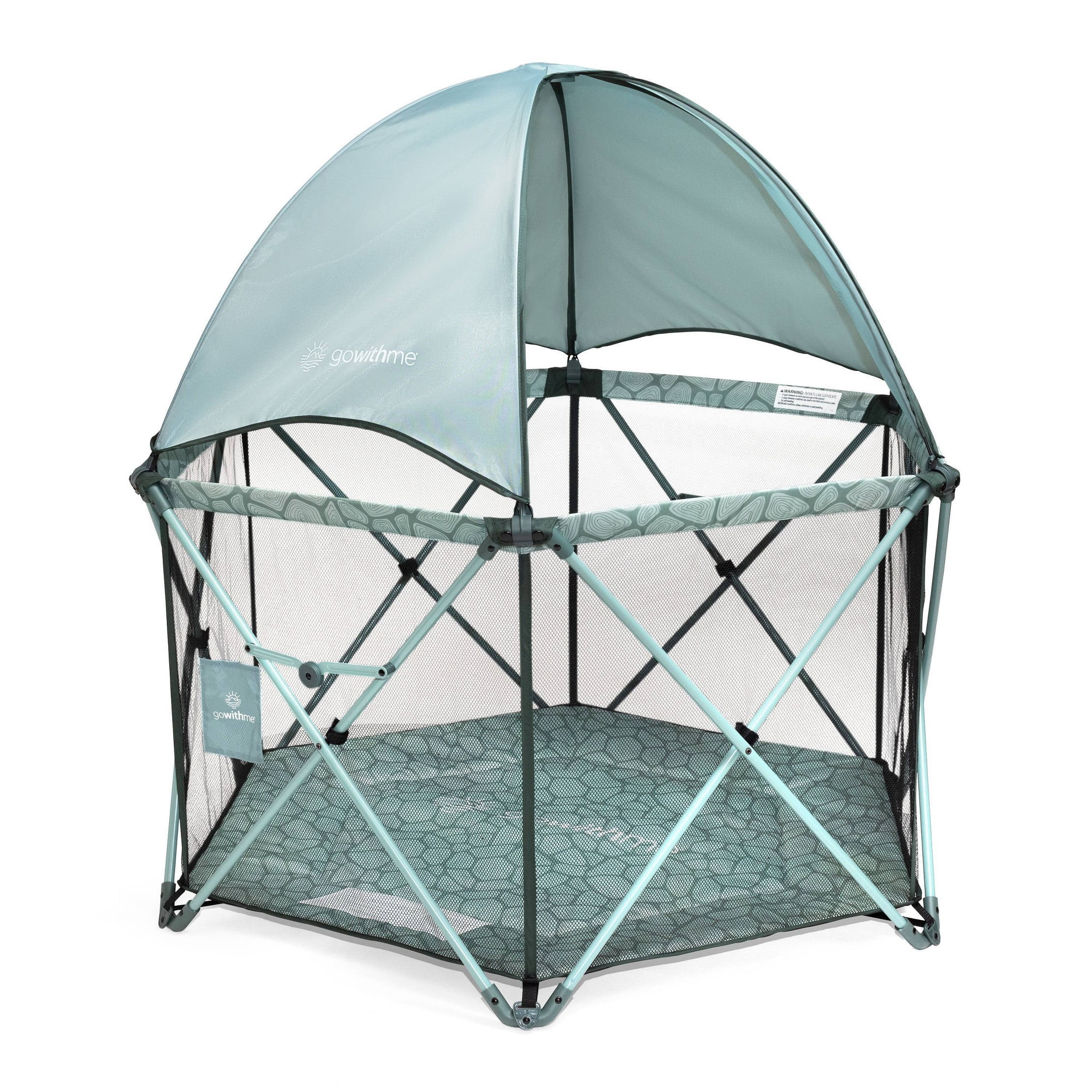 Go With Me Deluxe Eclipse Portable Playard with Canopy and Pad - Green Garden | Walmart (US)