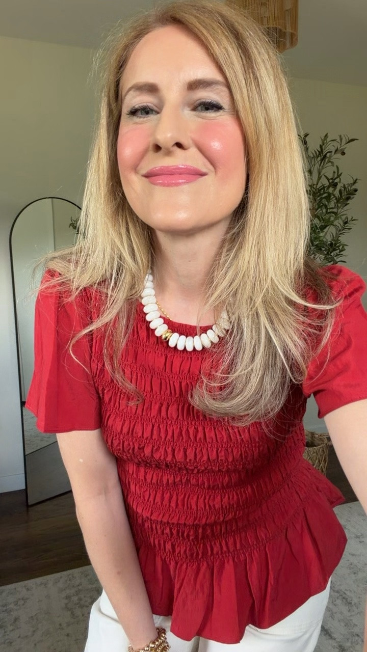 Love this top! Beautiful color and smocked texture, sleeves and peplum. I’m in a medium. Small was too snug. #walmartfashion

#LTKOver40
