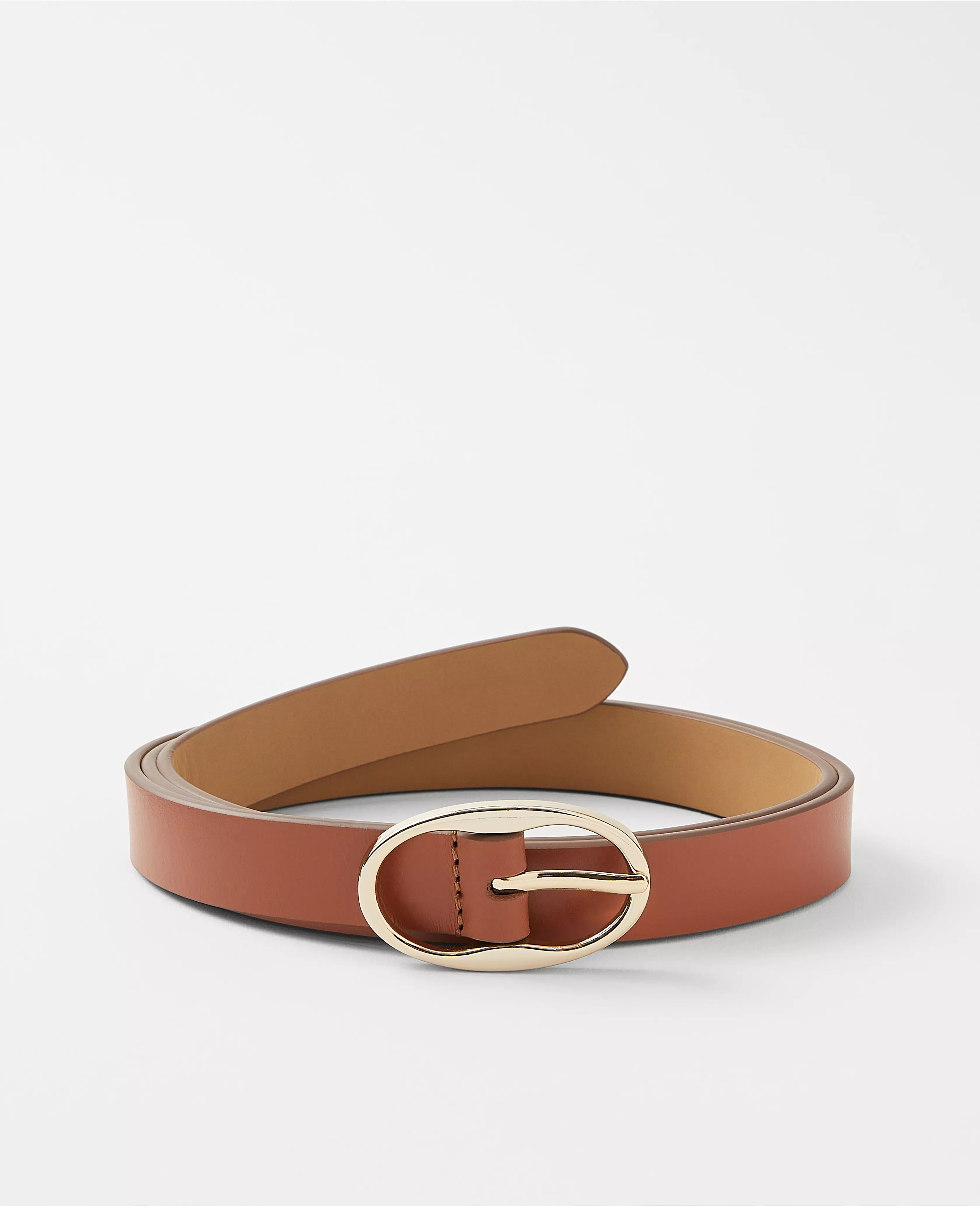 Oval Buckle Leather Belt | Ann Taylor (US)