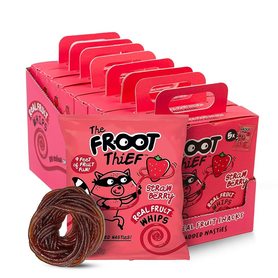 The FROOT Thief Real Fruit Snack Whips, Strawberry, Nut Free, Perfect for School Lunches and Snac... | Amazon (US)