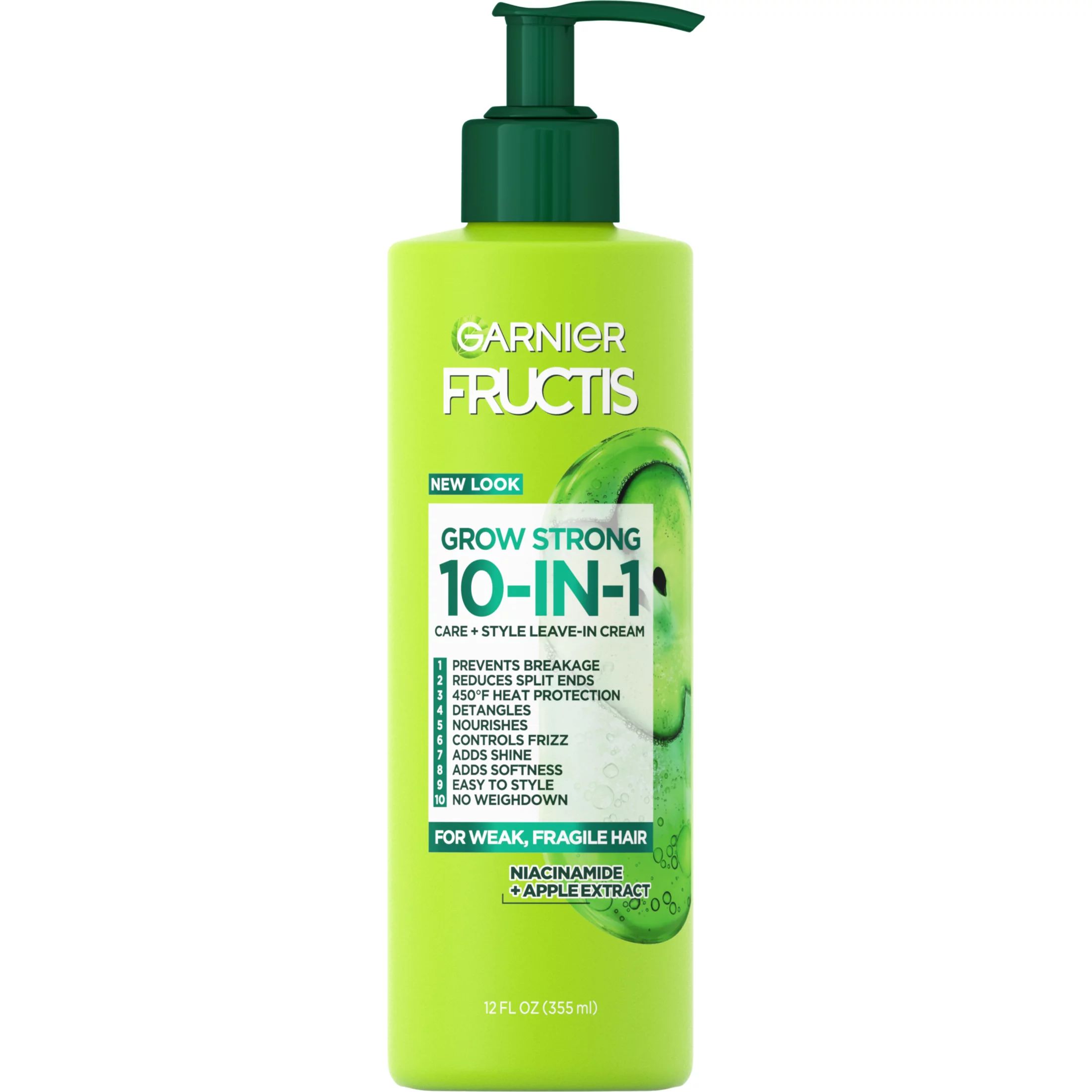Garnier Fructis Grow Strong 10-in-1 Care and Styling Leave In Cream, 12 fl oz | Walmart (US)