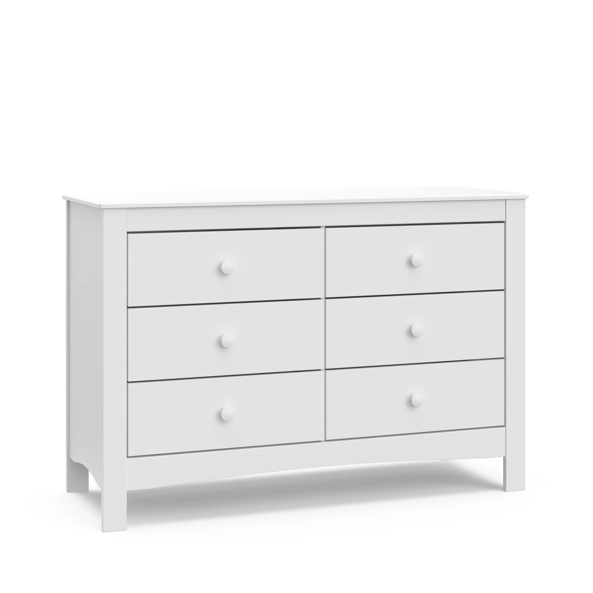 Graco Noah 6 Drawer Modern Double Dresser, White - Walmart.com | Walmart (US)
