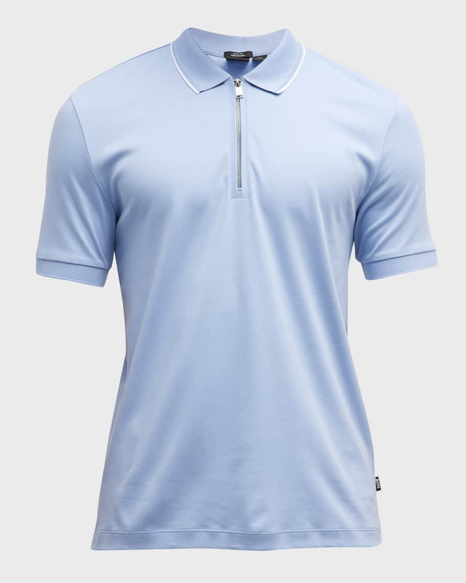 BOSS Men's Polston Quarter-Zip Polo Shirt | Neiman Marcus