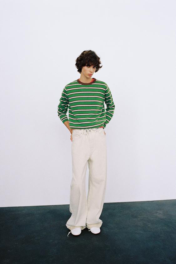 Zara - 100% Wool Striped Jumper - Multicoloured - S - Woman | Zara UK