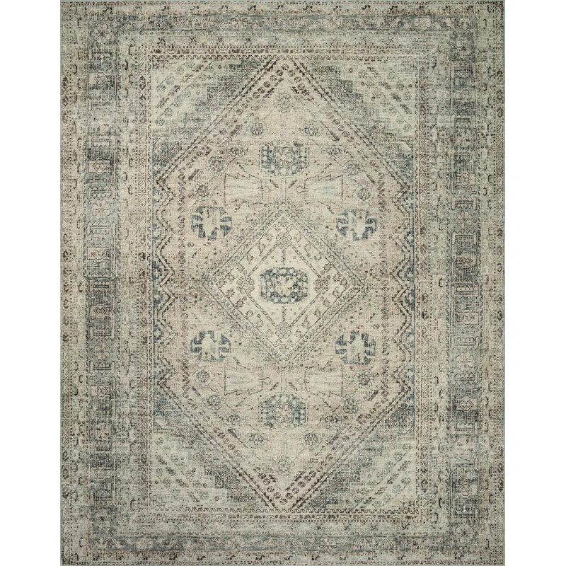Magnolia Home By Joanna Gaines X Loloi Sinclair Machine Washable Natural / Sage Area Rug | Wayfair North America