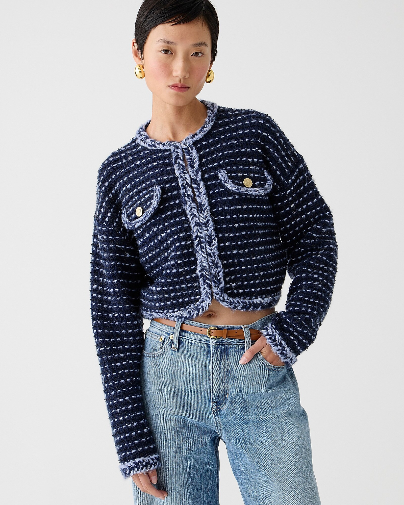 Cropped lady jacket in marled yarn | J. Crew US