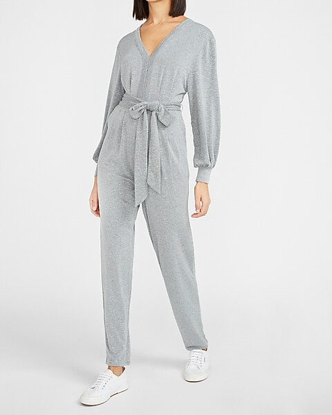 Cozy Belted Lounge Jumpsuit | Express