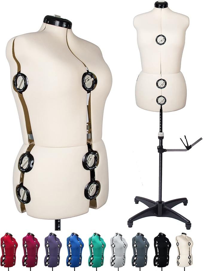BHD BEAUTY Beige 13 Dials Female Fabric Adjustable Mannequin Dress Form for Sewing, Mannequin Bod... | Amazon (CA)