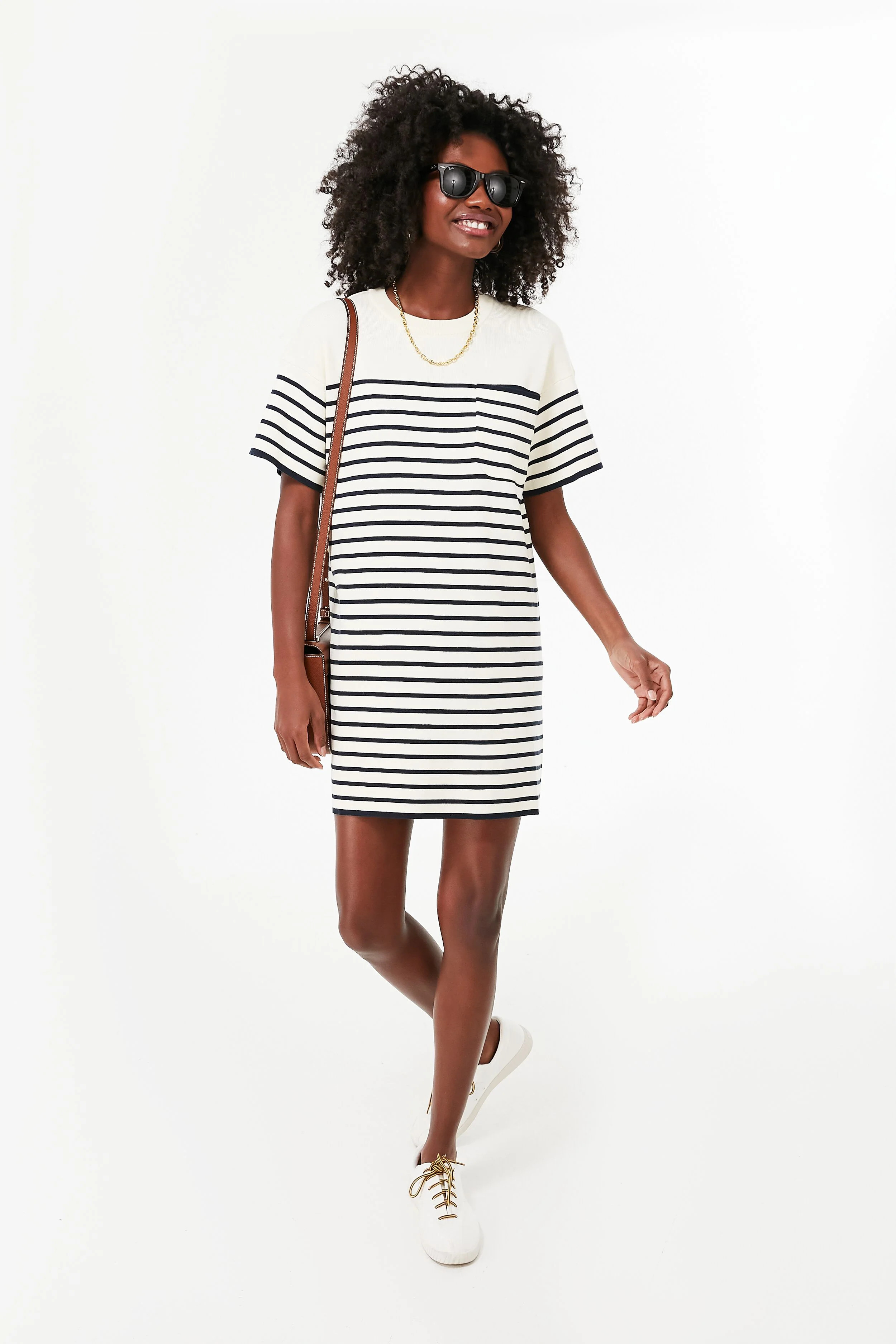 Navy Knit Striped Frenchie Dress | Tuckernuck (US)