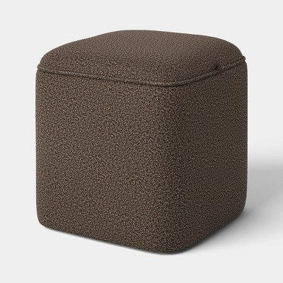 Upholstered Storage Cube with Rounded Corners Dark Brown - Threshold™ | Target