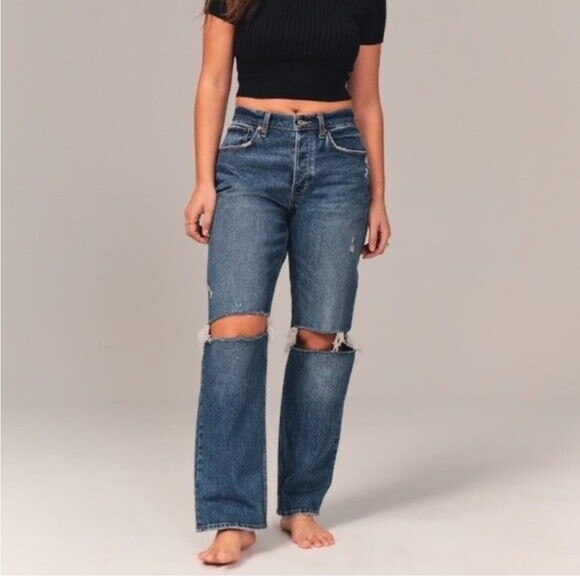 Abercrombie & Fitch Curve Love The 90s Baggy Low Rise Jeans 30 / 10 | Poshmark