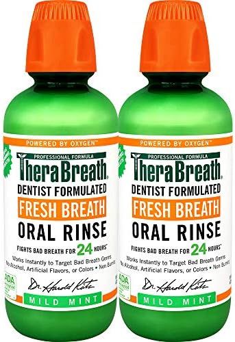 TheraBreath Fresh Breath Oral Rinse, Mild Mint, 16oz Bottle (Pack of Two) | Amazon (US)