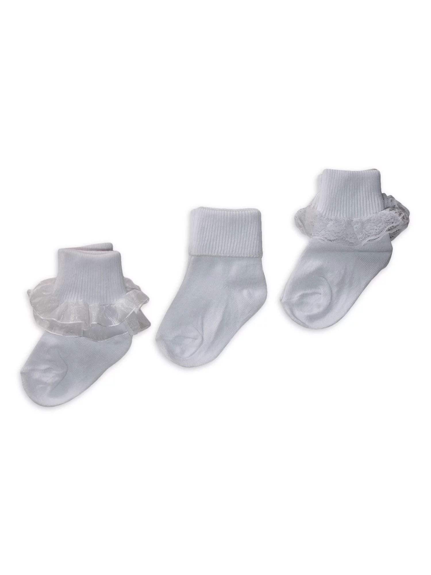 Wonder Nation Baby and Toddler Lace Socks, 3 Pairs | Walmart (US)
