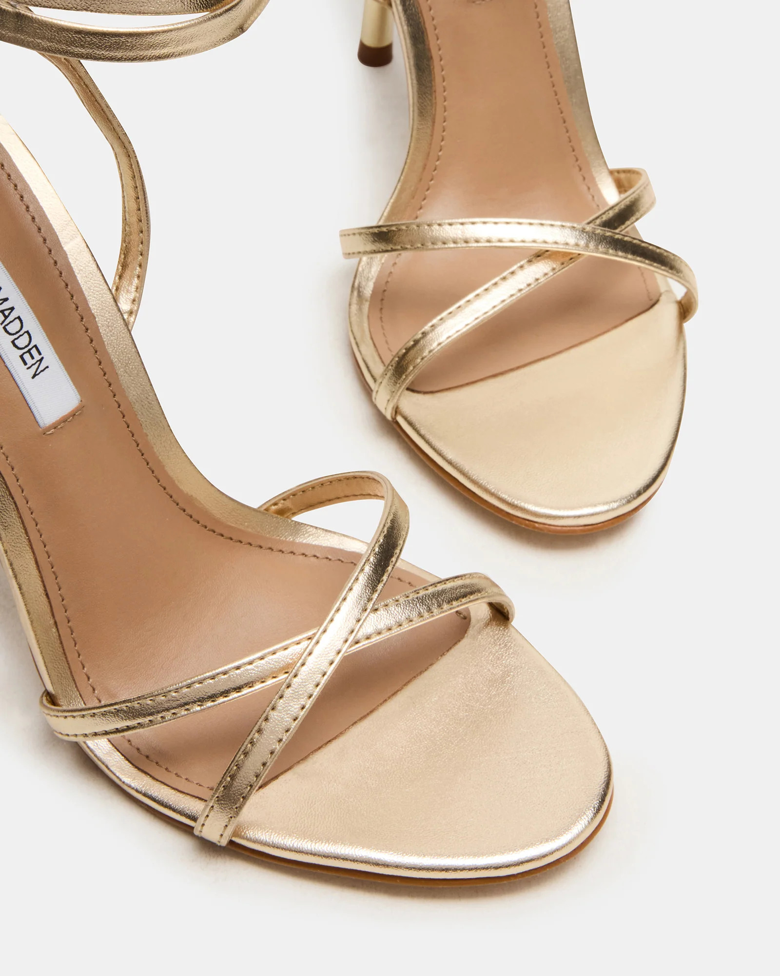 NERI Champagne Strappy Stiletto Round-Toe Women's Heel | Steve Madden (US)