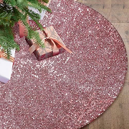 Ivarunner Sequin Pink Christmas Tree Skirt,Small Fall Tree Skirt 36 Inch,Tree Mats for Christmas ... | Amazon (US)
