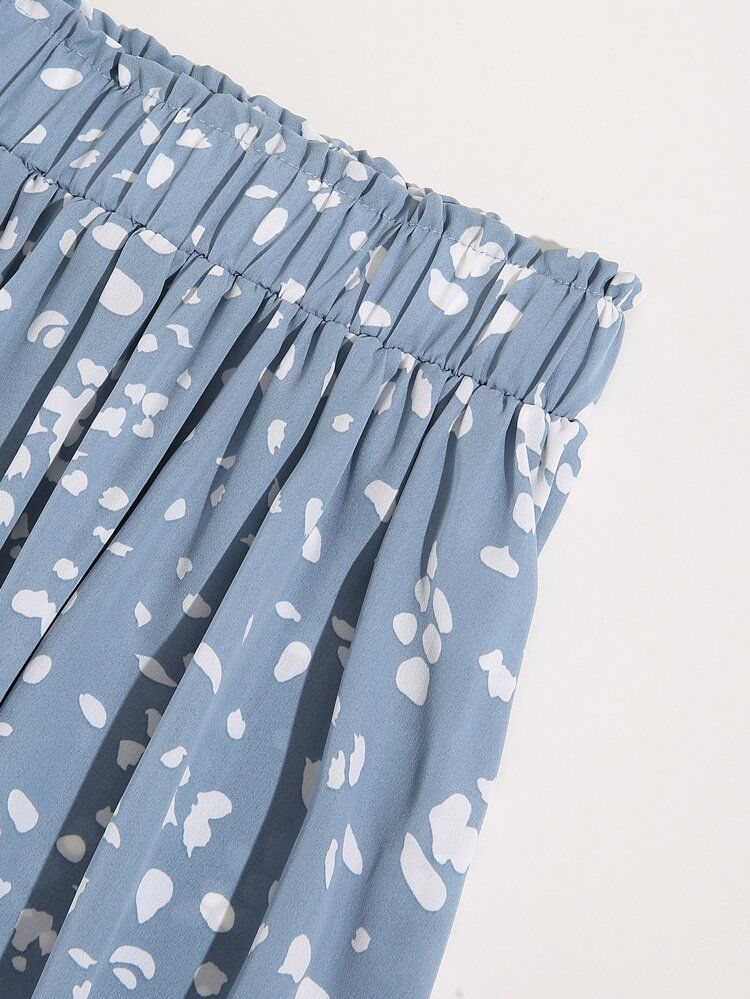 Dalmatian Print Flared Midi Skirt | SHEIN