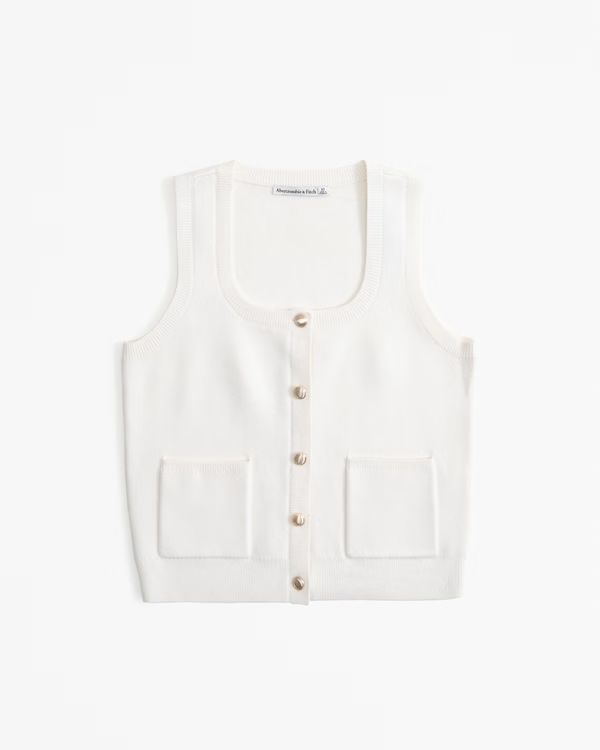 Women's LuxeLoft Button-Up Sweater Vest | Women's Tops | Abercrombie.com | Abercrombie & Fitch (US)