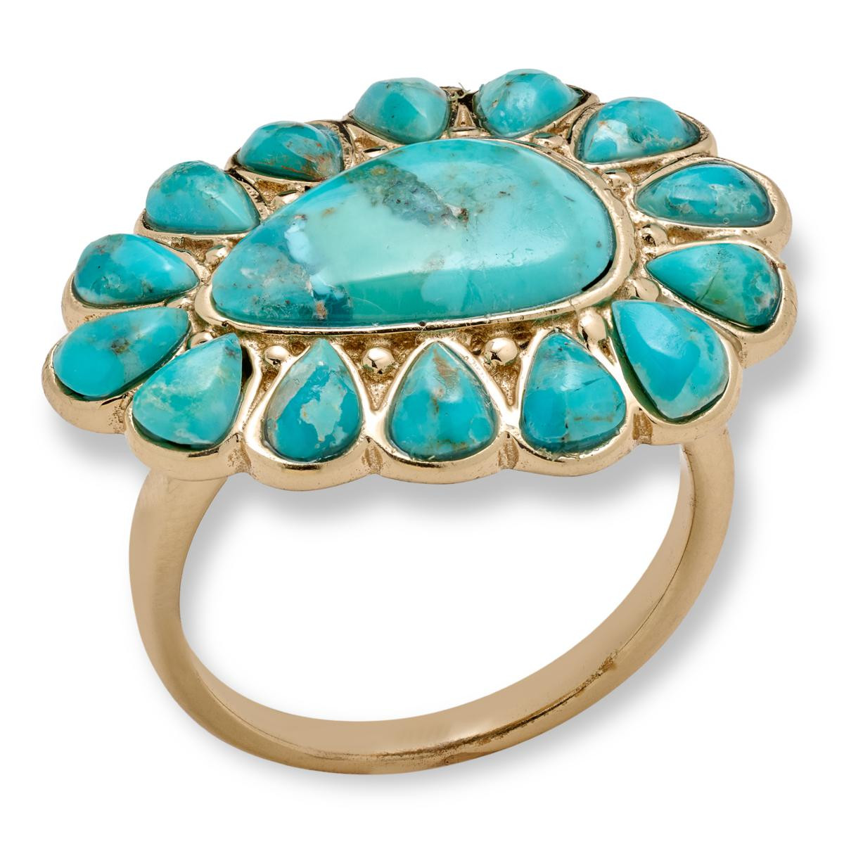 GemHues Bronze Composite Turquoise Boho Western Ring | HSN