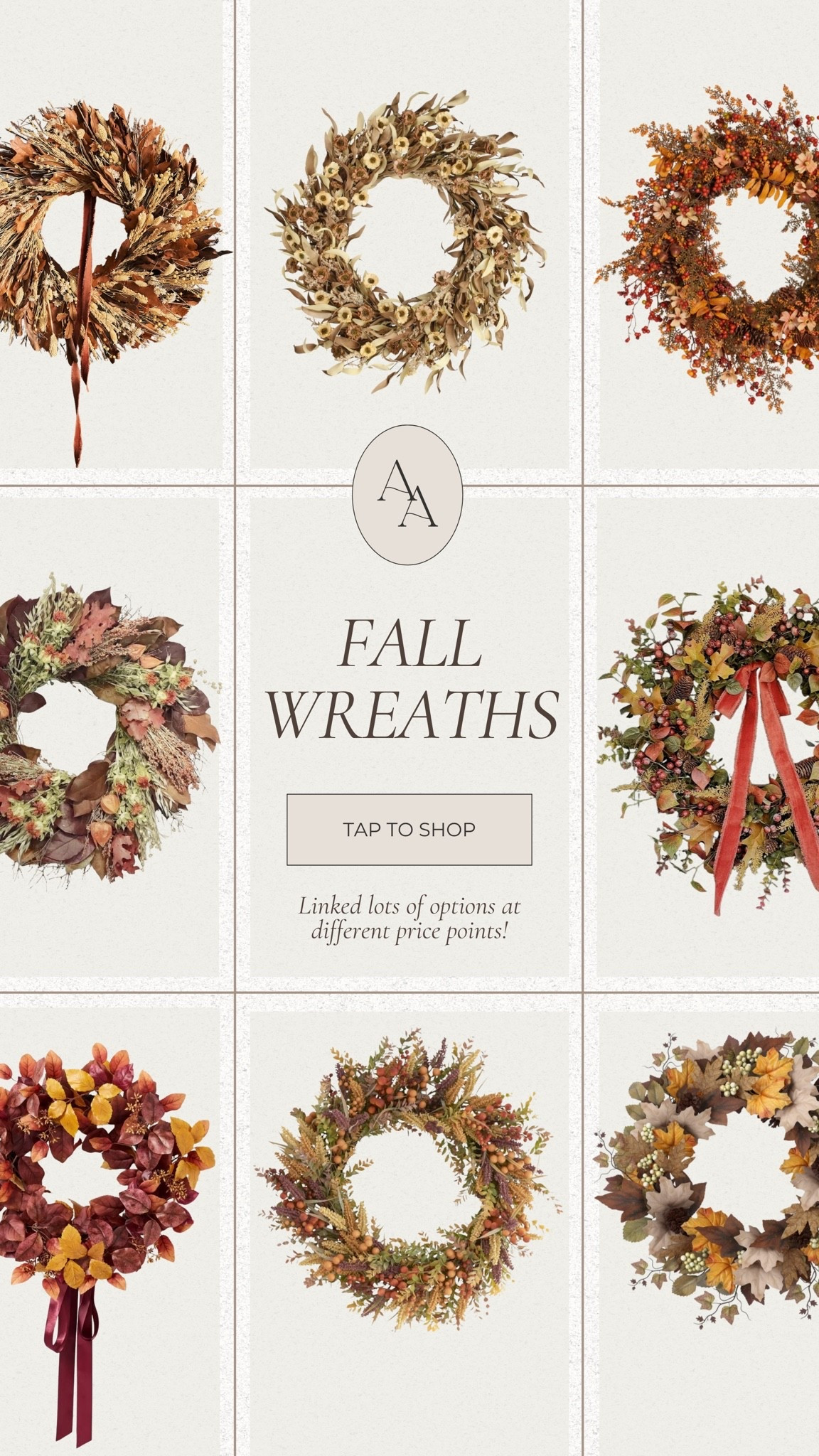 Fall wreaths for the home 🍂 Linked more options here at different price points & brands. Love so many of these!! 

Fall decor || fall wreaths || autumn decor || fall home refresh || seasonal decor || cozy fall decor || front porch styling

#LTKHome #LTKSeasonal