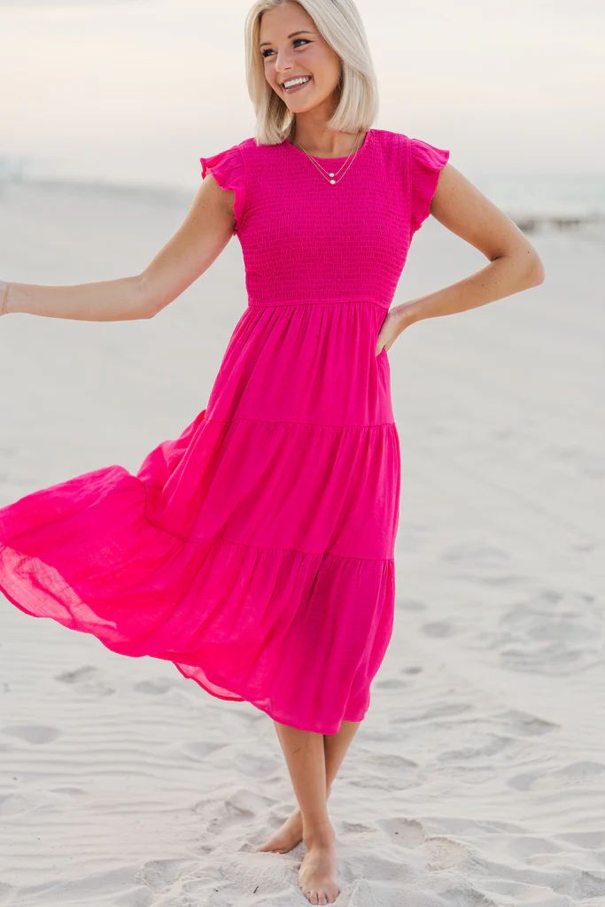 Learn From The Best Fuchsia Pink Smocked Dress | The Mint Julep Boutique