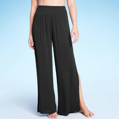 Women's Smocked Waist Side Slit Cover Up Pants - Kona Sol™ | Target