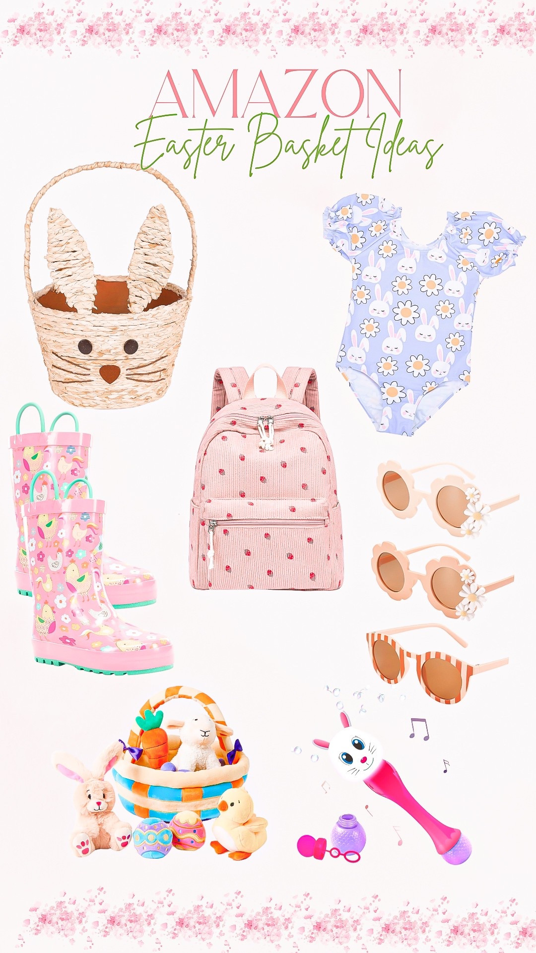 Amazon - Easter Basket Ideas 🐰💛

Amazon Easter ideas, baby bathing suit, toddler gifts, toddler bathing suit, kid rain boots, kid sunglasses, kid backpack, kid toys 

#LTKKids #LTKFindsUnder50 #LTKStyleTip